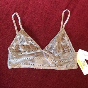NWT Calvin Klein Unlined Grey Triangle Bralette